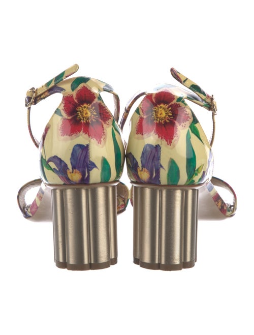 Salvatore Ferragamo Patent Leather Floral Print Sandals