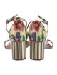 Salvatore Ferragamo Patent Leather Floral Print Sandals
