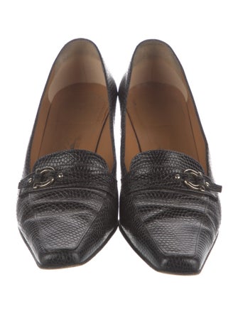 Salvatore Ferragamo Gancini Logo Embossed Leather Loafers