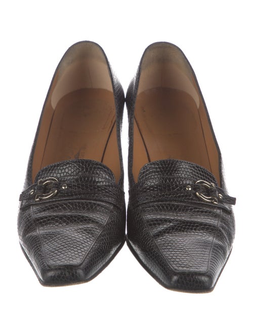 Salvatore Ferragamo Gancini Logo Embossed Leather Loafers
