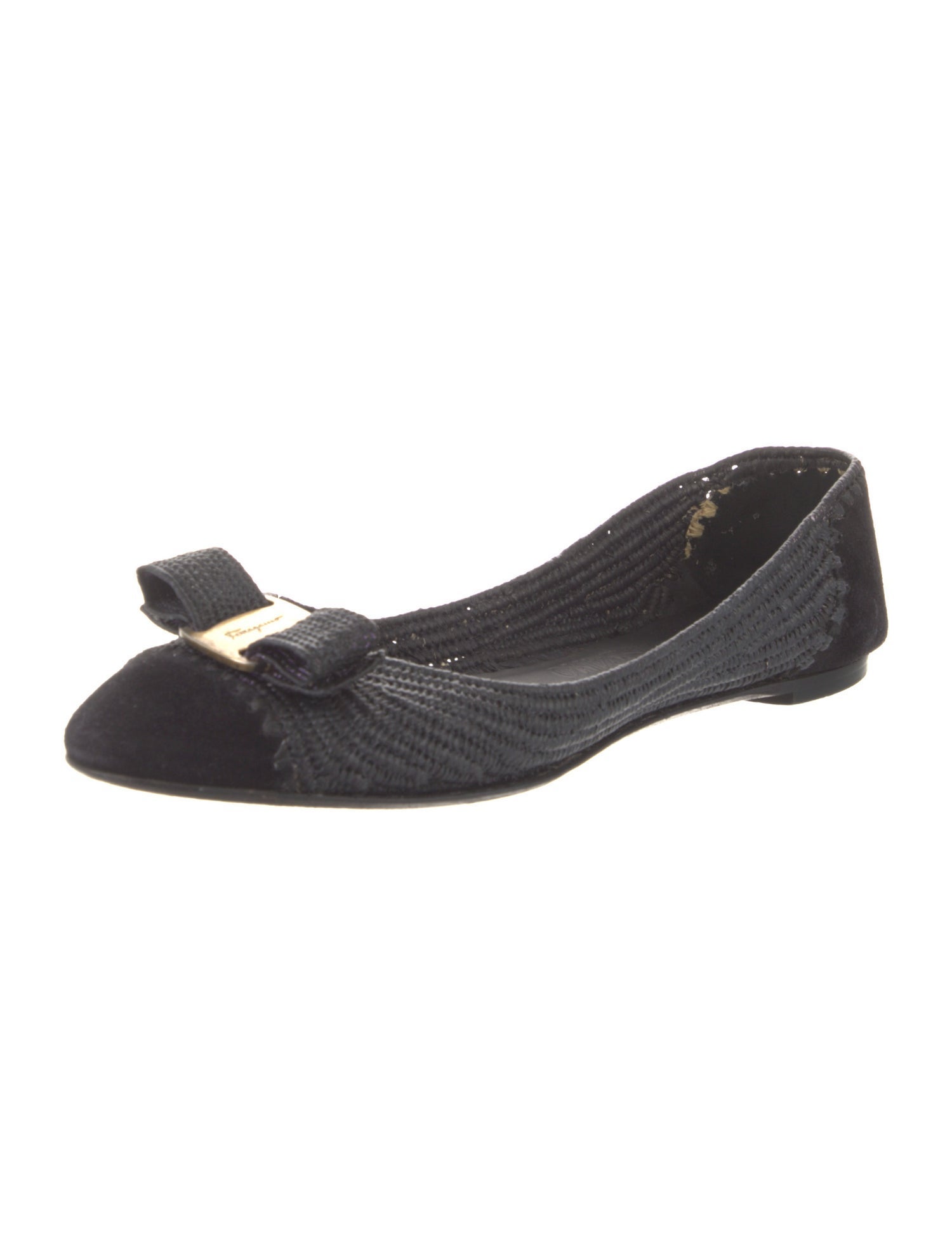 Salvatore Ferragamo Straw Flats