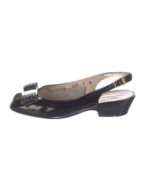 Salvatore Ferragamo Vara Bow Accent Patent Leather Slingback Pumps