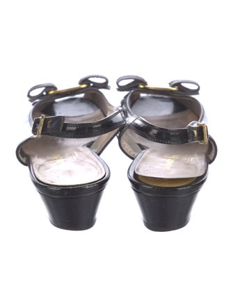 Salvatore Ferragamo Vara Bow Accent Patent Leather Slingback Pumps