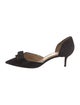 Salvatore Ferragamo Suede Bow Accents D'Orsay Pumps
