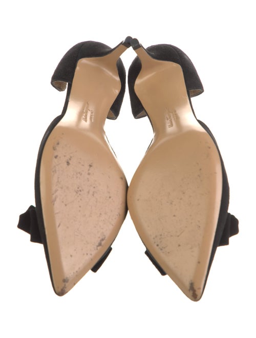 Salvatore Ferragamo Suede Bow Accents D'Orsay Pumps