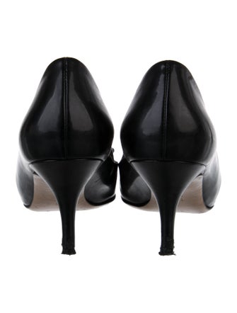 Salvatore Ferragamo Patent Leather Bow Accents Pumps