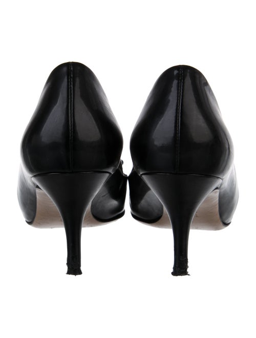 Salvatore Ferragamo Patent Leather Bow Accents Pumps