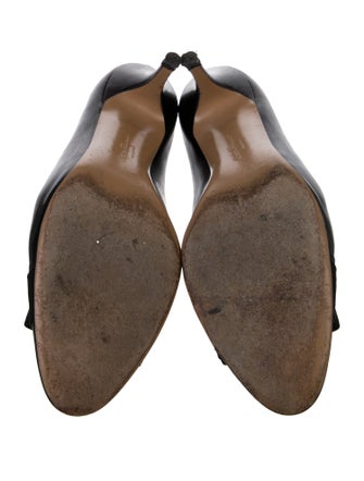 Salvatore Ferragamo Patent Leather Bow Accents Pumps