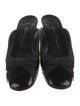 Salvatore Ferragamo Patent Leather Bow Accents Mules
