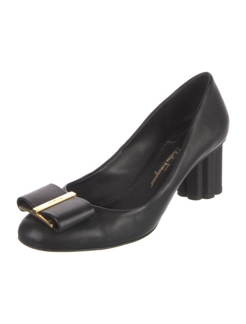 Salvatore Ferragamo Leather Bow Accents Pumps