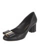Salvatore Ferragamo Leather Bow Accents Pumps
