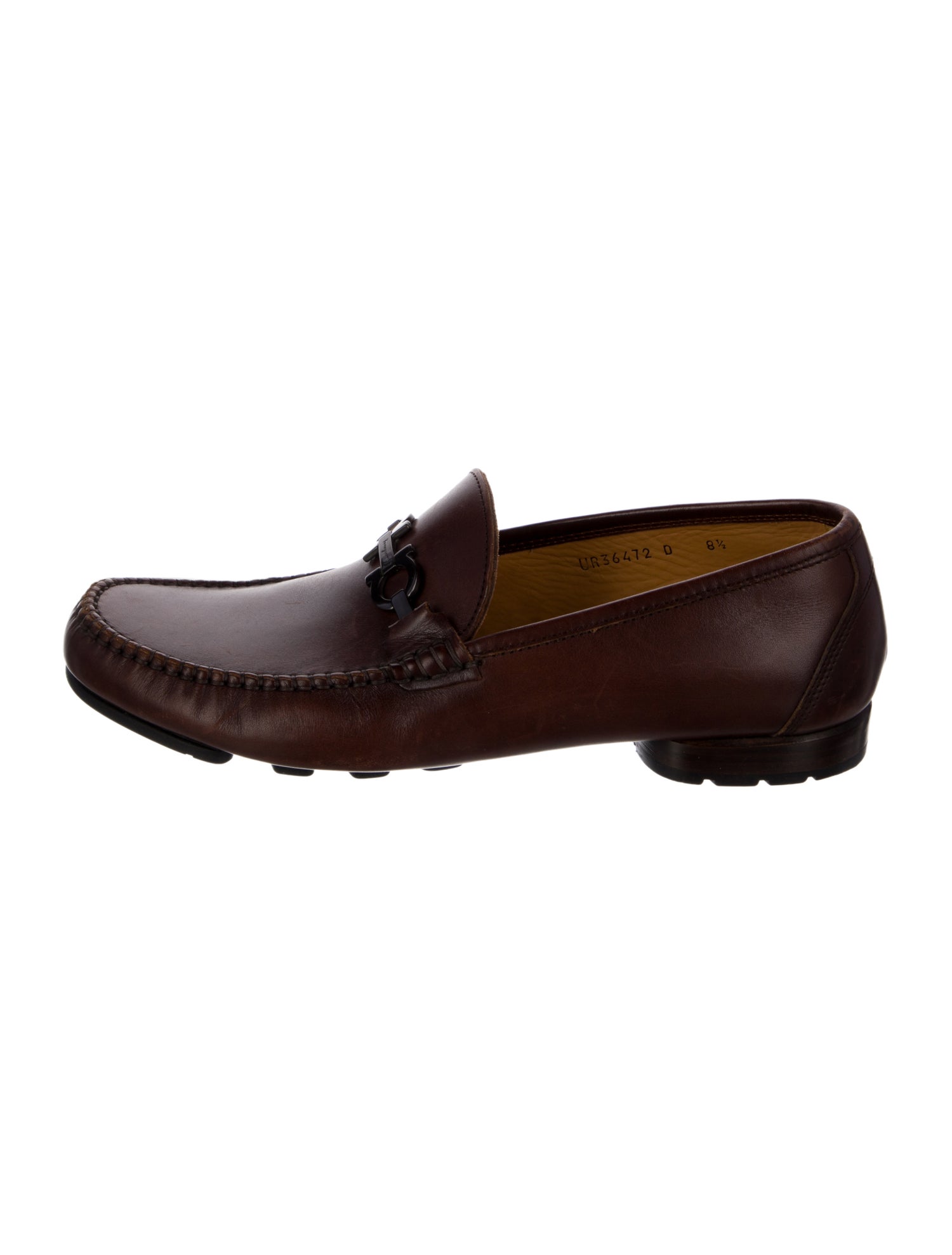 Salvatore Ferragamo Gancini Logo Leather Loafers