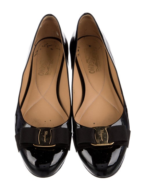 Salvatore Ferragamo Vara Bow Accent Patent Leather Ballet Flats