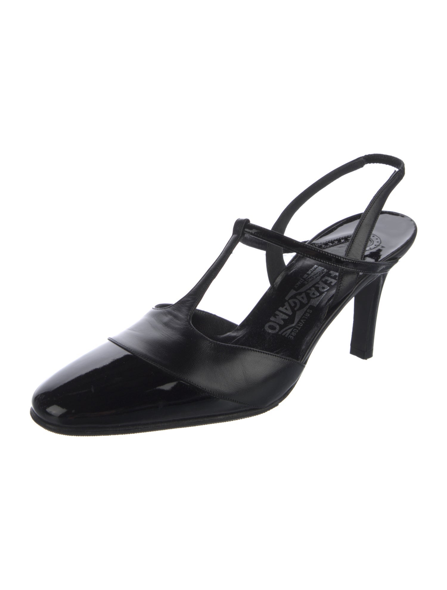 Salvatore Ferragamo Leather T-Strap Pumps