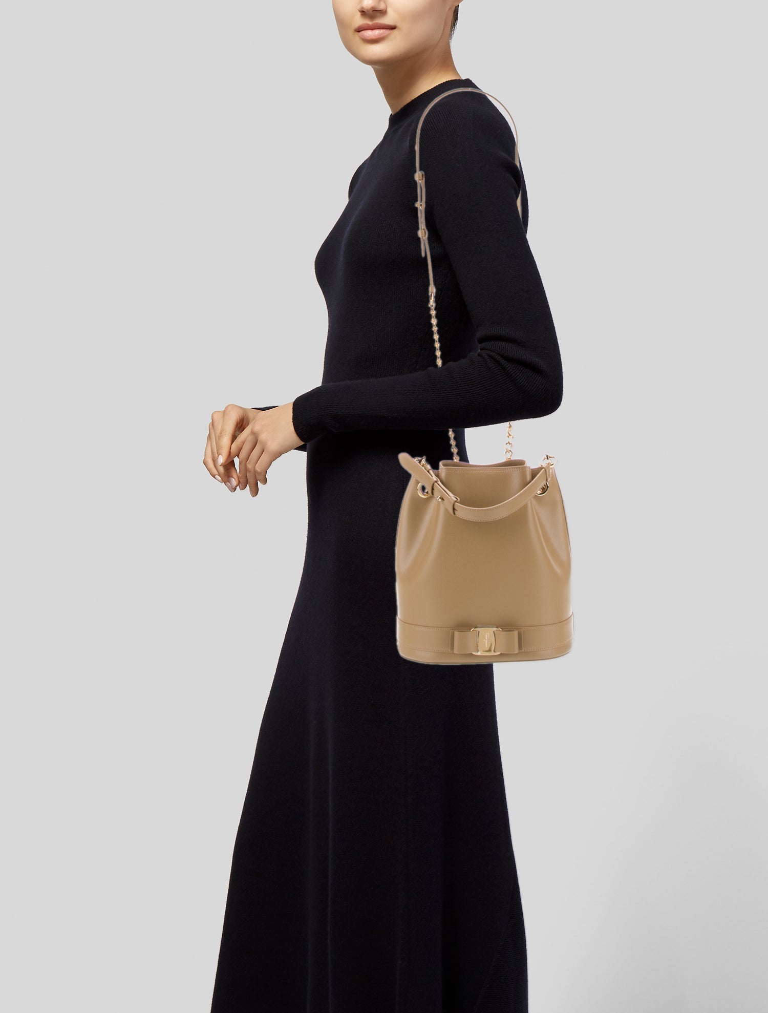 Salvatore Ferragamo Leather Bucket Bag w/ Tags