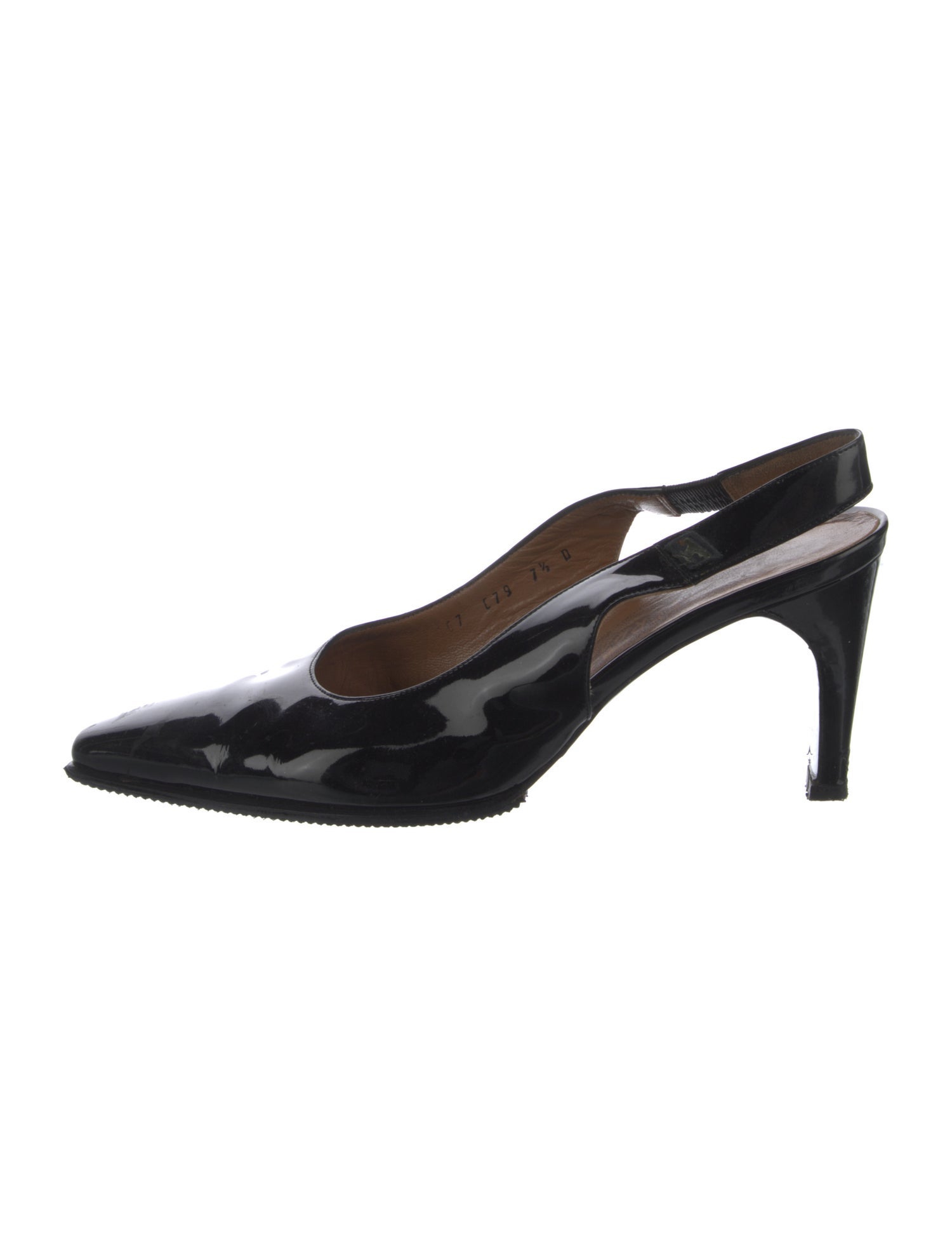 Salvatore Ferragamo Patent Leather Bow Accents Slingback Pumps