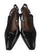 Salvatore Ferragamo Patent Leather Bow Accents Slingback Pumps