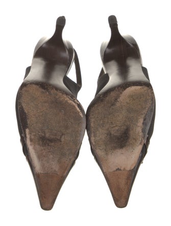 Salvatore Ferragamo Leather Slingback Flats