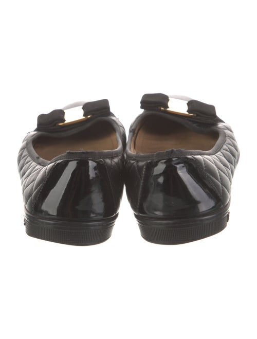 Salvatore Ferragamo Leather Bow Accents Flats