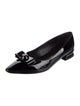 Salvatore Ferragamo Patent Leather Bow Accents Ballet Flats