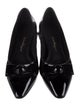 Salvatore Ferragamo Patent Leather Bow Accents Ballet Flats
