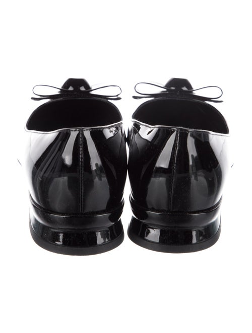 Salvatore Ferragamo Patent Leather Bow Accents Ballet Flats