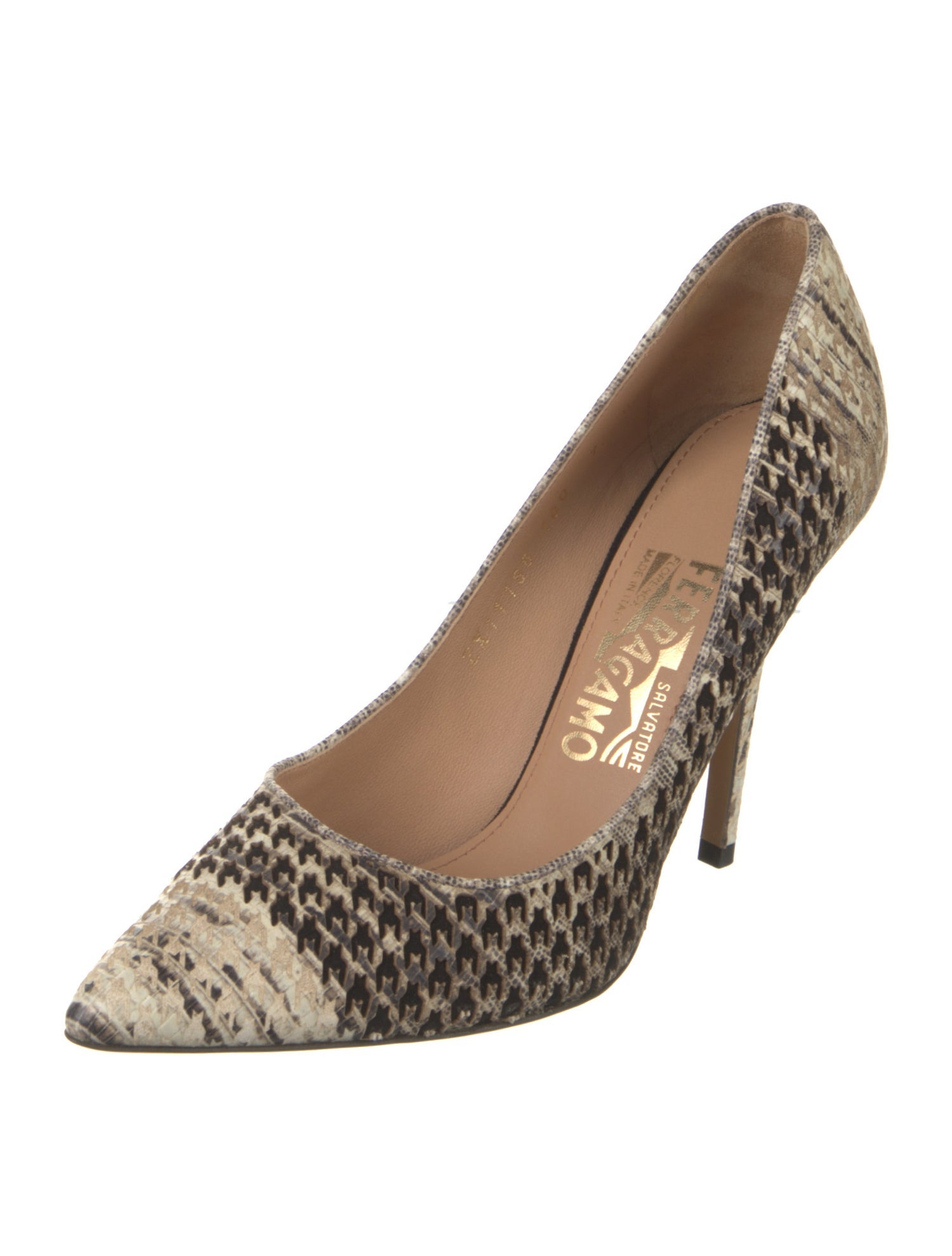 Salvatore Ferragamo Leather Printed Pumps