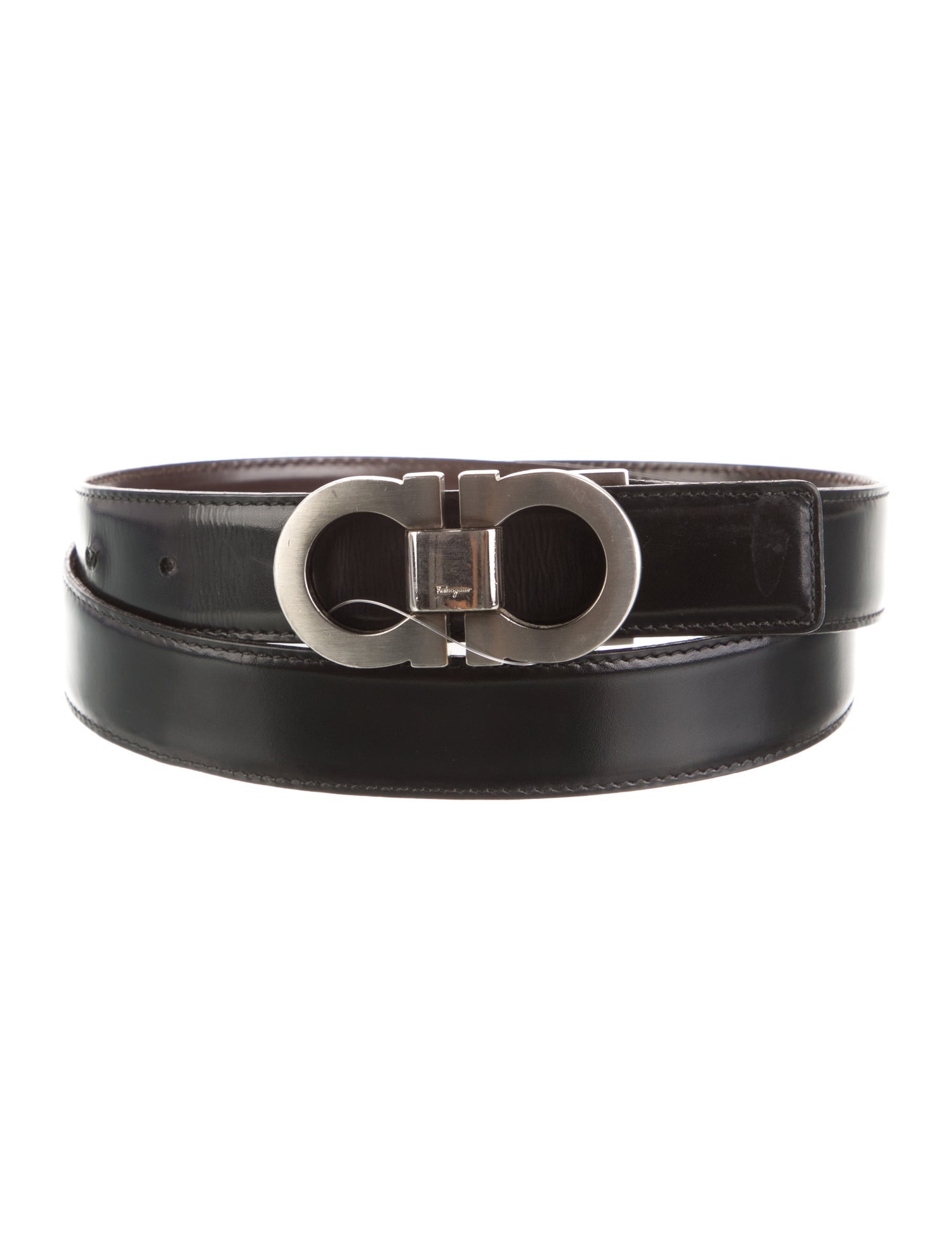Salvatore Ferragamo Gancini Logo Leather Belt Kit