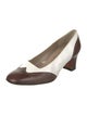 Salvatore Ferragamo Leather Lasercut Accents Pumps
