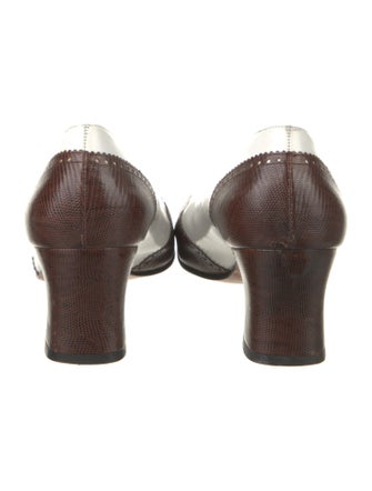 Salvatore Ferragamo Leather Lasercut Accents Pumps