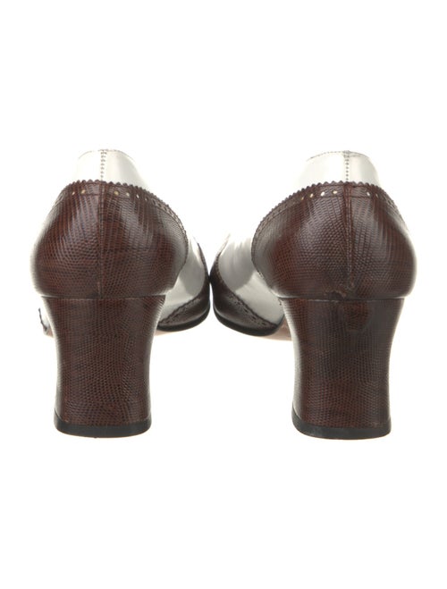 Salvatore Ferragamo Leather Lasercut Accents Pumps