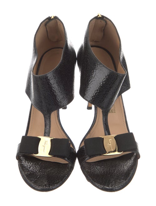 Salvatore Ferragamo Vara Bow Accent Patent Leather T-Strap Pumps