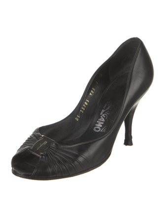 Salvatore Ferragamo Leather Animal Print Pumps