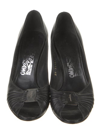 Salvatore Ferragamo Leather Animal Print Pumps