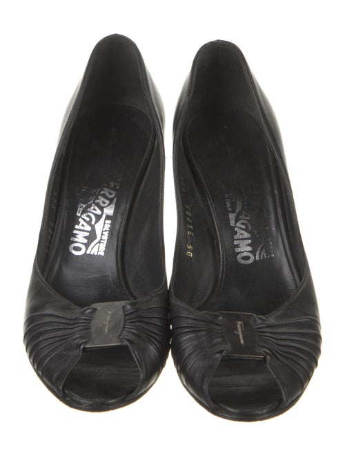 Salvatore Ferragamo Leather Animal Print Pumps