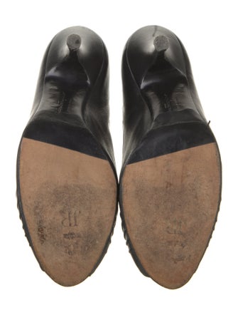 Salvatore Ferragamo Leather Animal Print Pumps