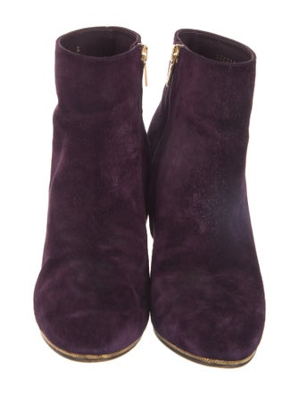 Salvatore Ferragamo Suede Chain-Link Accents Boots