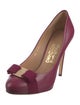 Salvatore Ferragamo Vara Bow Accent Leather Pumps
