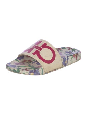 Salvatore Ferragamo Rubber Floral Print Slides