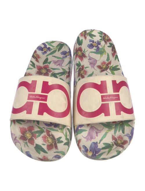Salvatore Ferragamo Rubber Floral Print Slides
