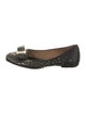 Salvatore Ferragamo Leather Studded Accents Flats