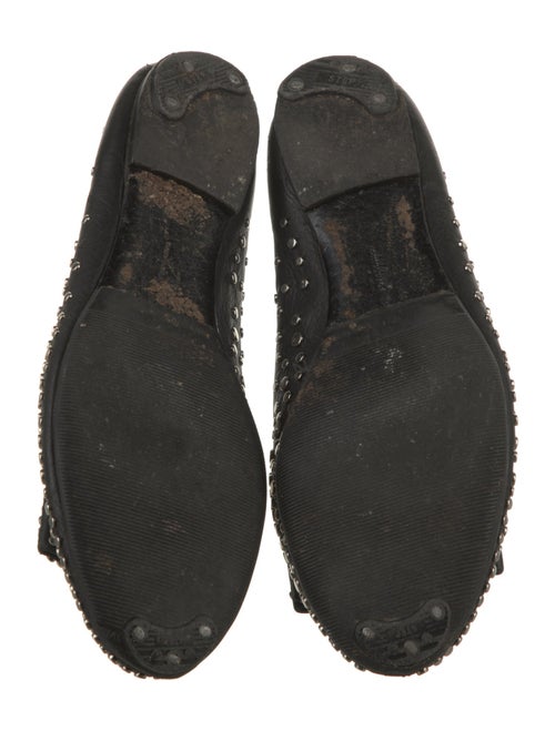 Salvatore Ferragamo Leather Studded Accents Flats