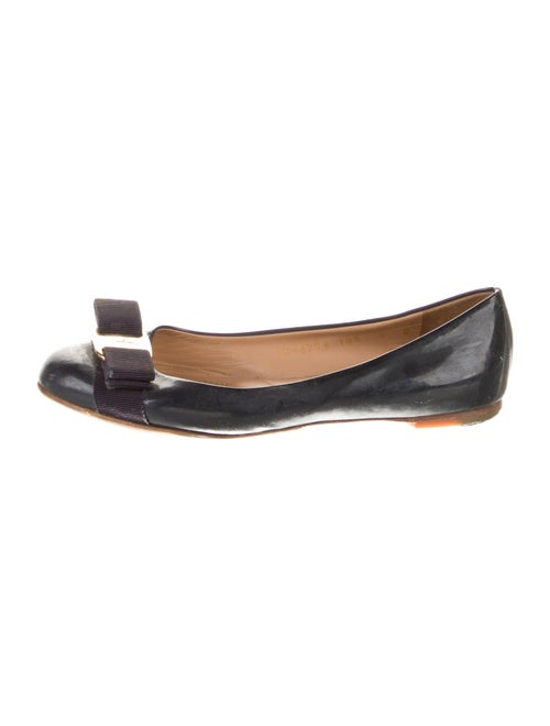 Salvatore Ferragamo Vara Bow Accent Patent Leather Ballet Flats