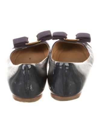 Salvatore Ferragamo Vara Bow Accent Patent Leather Ballet Flats