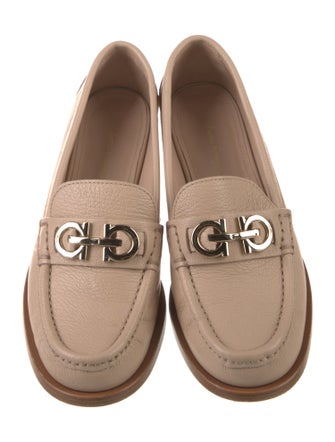 Salvatore Ferragamo Gancini Logo Leather Loafers