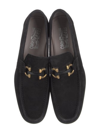 Salvatore Ferragamo Gancini Logo Suede Loafers