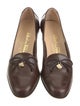 Salvatore Ferragamo Leather Bow Accents Ballet Flats