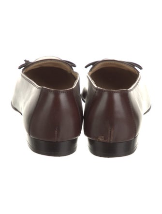 Salvatore Ferragamo Leather Bow Accents Ballet Flats