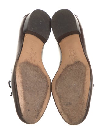Salvatore Ferragamo Leather Bow Accents Ballet Flats