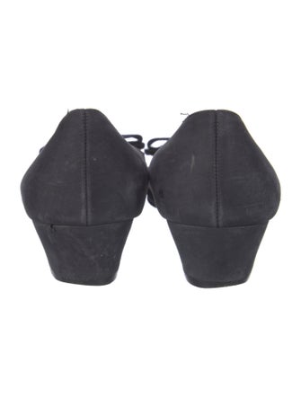 Salvatore Ferragamo Suede Bow Accents Flats